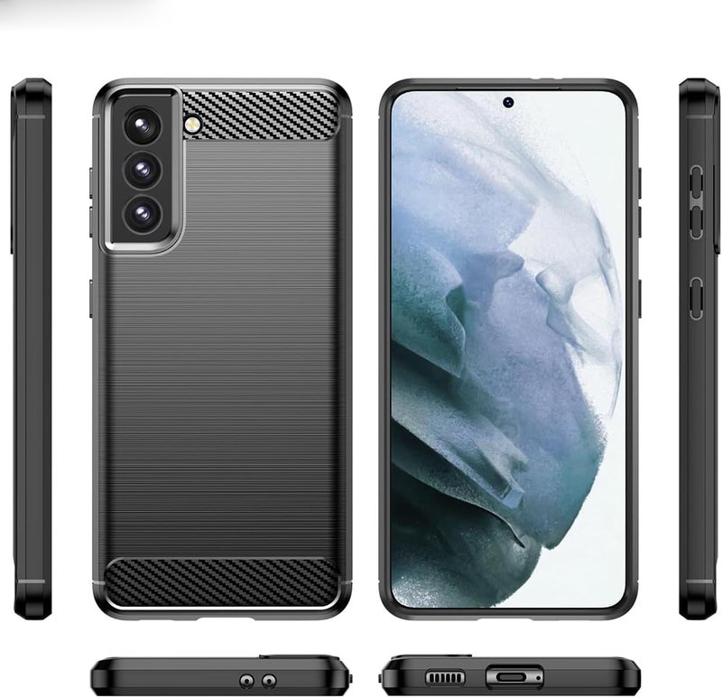Aikcks for Samsung Galaxy S21+Plus 5G Phone case, Shockproof, Scratch Resistant Carbon Fiber Jacket, Soft TPU, for Galaxy S21+Plus 5G case (Black,) - Image 2